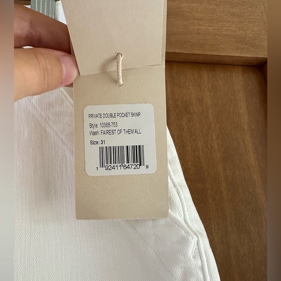 NWT MOTHER Denim Private Double Pocket Skimp Jeans Fairest of Them All White 31” - Picture 5 of 16